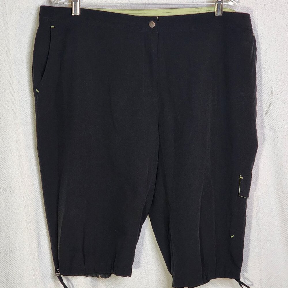 Zenergy Black Lime Mesh Pocket Toggle Hem Poly Span Shorts Chico Size 3 US XL 16